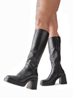 Steve Madden Women's Fanatik Knee High Boot Leather Bratz Platform Chunky 9.5